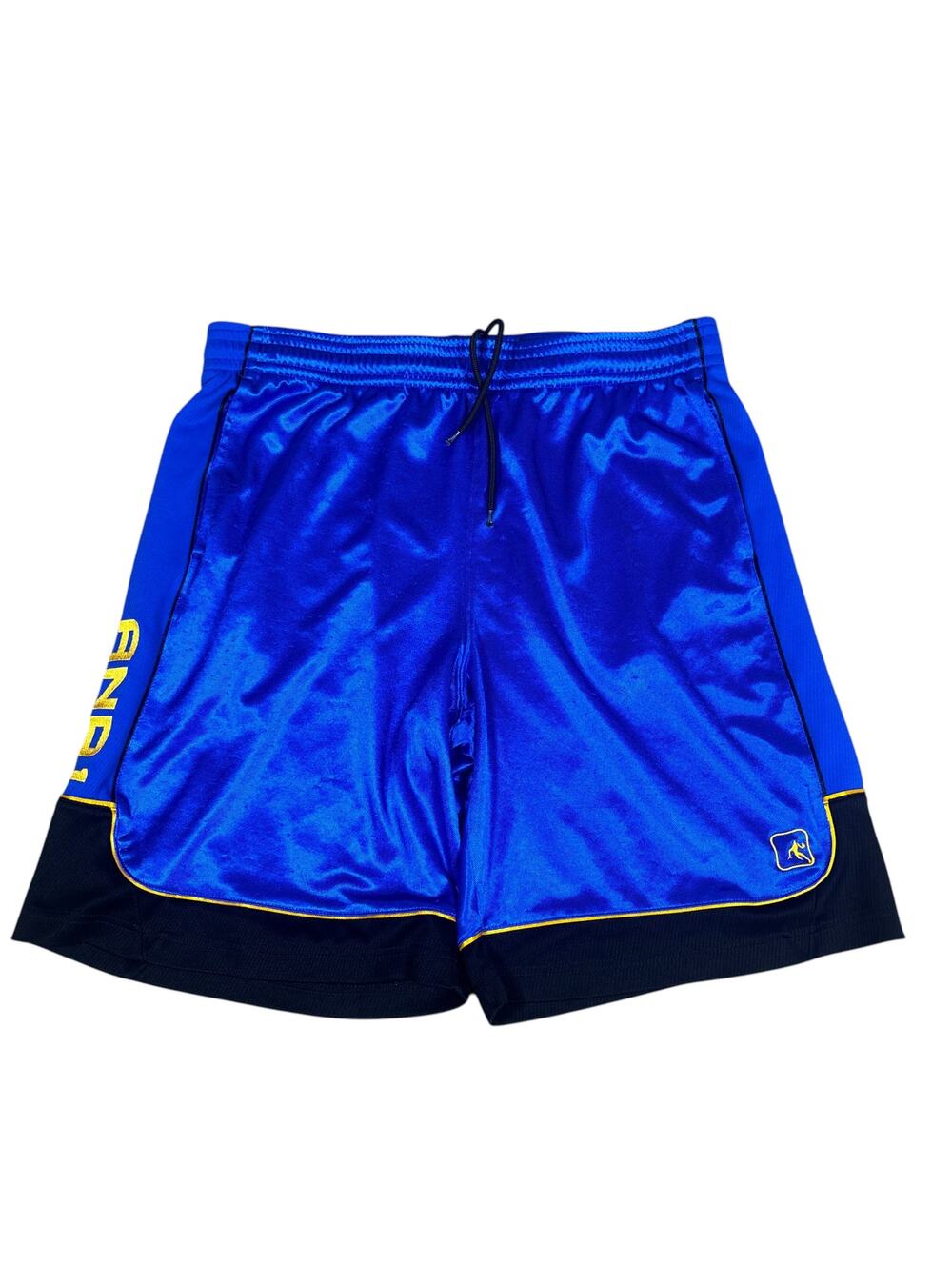 y2k 2000s style And1 baggy wide leg basketball shorts metallic blue mens XL